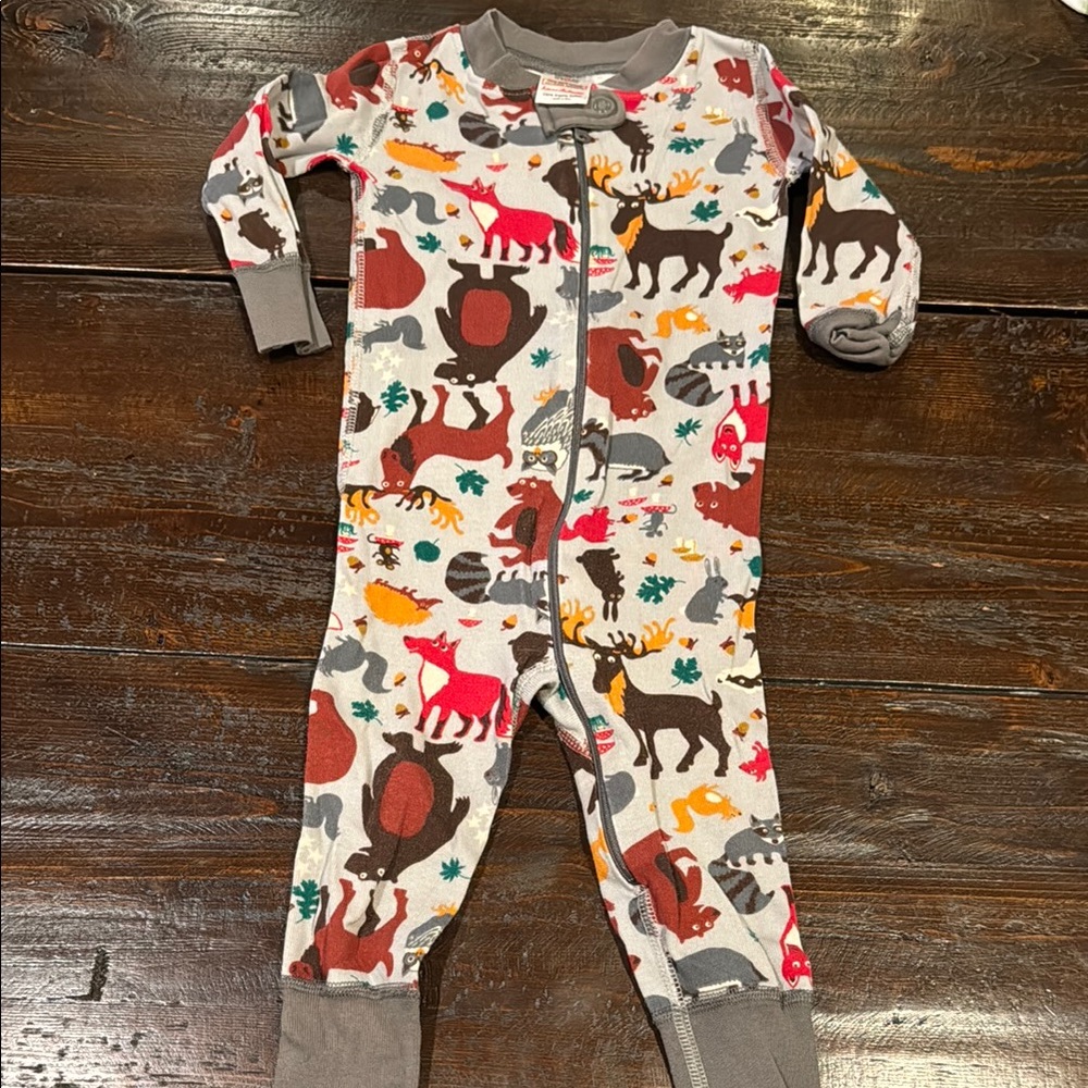 Kids One Piece Animal Print Pajamas - Multicolor